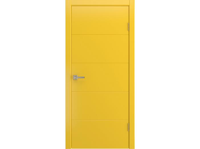 Дверь межкомнатная "BAROKKO" RAL 1018 Желтая эмаль глухая 190*55