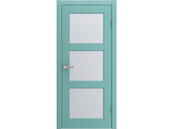 Дверь межкомнатная "RIM" RAL 5024 Небесно-голубой эмаль остекленная  сатинат матовое 200*90