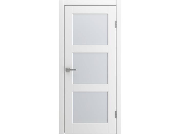 Дверь межкомнатная "RIM" RAL 9016 Белая эмаль  остекленная сатинат матовое 200*60