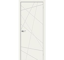 Дверь межкомнатная Граффити-5 Эмаль Whitey, глухая, кромка нет, каркасно-щитовая