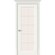 Дверь межкомнатная Скинни-11.1 Эмаль, Whitey, остекленная, magic fog, скиновая