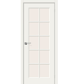 Дверь межкомнатная Скинни-11.1 Эмаль, Whitey, остекленная, magic fog, скиновая