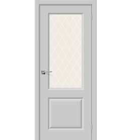 Дверь межкомнатная Скинни-13 Эмаль, Grace, остекленная, white сrystal, скиновая