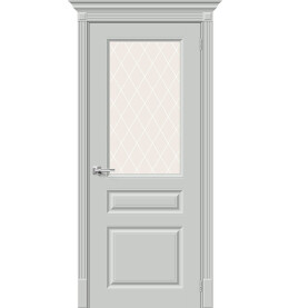 Дверь межкомнатная Скинни-15.1 Эмаль, Grace, остекленная, white сrystal, скиновая