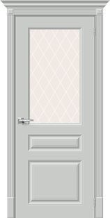 Дверь межкомнатная Скинни-15.1 Эмаль Grace, без декора, остекленная, white сrystal, без кромки, скиновая