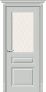 Дверь межкомнатная Скинни-15.1 Эмаль Grace, без декора, остекленная, white сrystal, скиновая