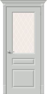 Дверь межкомнатная Скинни-15.1 Эмаль Grace, без декора, остекленная, white сrystal, без кромки, скиновая