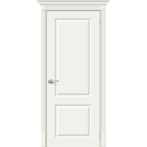 Дверь межкомнатная Скинни-12 Эмаль Whitey, без декора, глухая, без стекла, скиновая