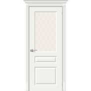 Дверь межкомнатная Скинни-15.1 Эмаль, Whitey, остекленная, white сrystal, скиновая