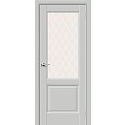 Дверь межкомнатная «Неоклассик-33» Grey Matt остекление White Сrystal