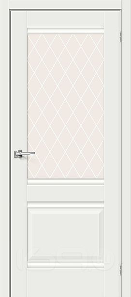 ДП ЭМА Прима-3 White Matt White Сrystal 200*90