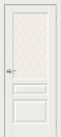 Дверь межкомнатная Неоклассик-35 Эмалит White Matt, остекленная, white сrystal, филенчатая