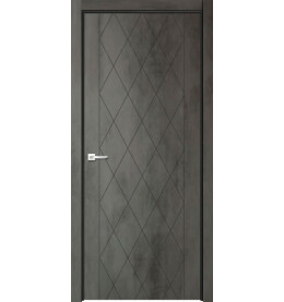 Дверь межкомнатная Севилья-10 Эмалит, Бетон тёмный, глухая, кромка алюминиевая в цвет полотна, каркасно-щитовая