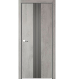 Дверь межкомнатная Севилья-16 Эмалит, Бетон светлый, глухая, кромка алюминиевая в цвет полотна, каркасно-щитовая