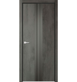 Дверь межкомнатная Севилья-16 Эмалит, Бетон тёмный, глухая, кромка алюминиевая в цвет полотна, каркасно-щитовая