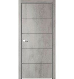 Дверь межкомнатная Севилья-21 Эмалит, Бетон светлый, глухая, кромка алюминиевая в цвет полотна, каркасно-щитовая
