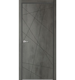 Дверь межкомнатная Севилья-26 Эмалит, Бетон тёмный, глухая, кромка алюминиевая в цвет полотна, каркасно-щитовая