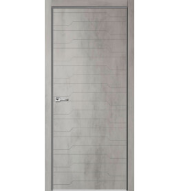 Дверь межкомнатная Севилья-30 Эмалит, Бетон светлый, глухая, кромка алюминиевая в цвет полотна, каркасно-щитовая