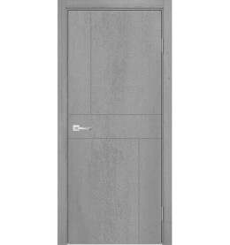 Дверь межкомнатная Севилья-33 Эмалит, Бетон светлый, глухая, кромка алюминиевая в цвет полотна, каркасно-щитовая