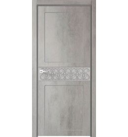Дверь межкомнатная Севилья-7 Эмалит, Бетон светлый, глухая, кромка алюминиевая в цвет полотна, каркасно-щитовая