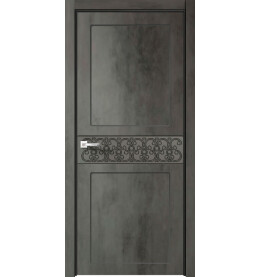 Дверь межкомнатная Севилья-7 Эмалит, Бетон тёмный, глухая, кромка алюминиевая в цвет полотна, каркасно-щитовая