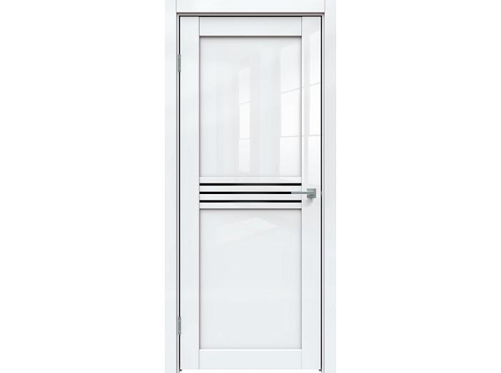 ДП  "Gloss-601" Белый глянец Лакобель черный  200х80