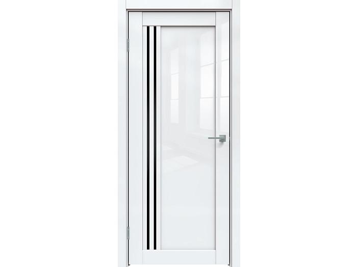 ДП  "Gloss-604" Белый глянец Лакобель черный  200х80