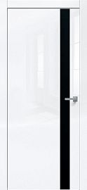 ДП "Gloss-702" Белый глянец , Лакобель черный, кромка-чёрная матовая 200*70