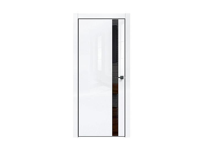ДП "Gloss-702" Белый глянец , Лакобель черный, кромка-чёрная матовая 230*80