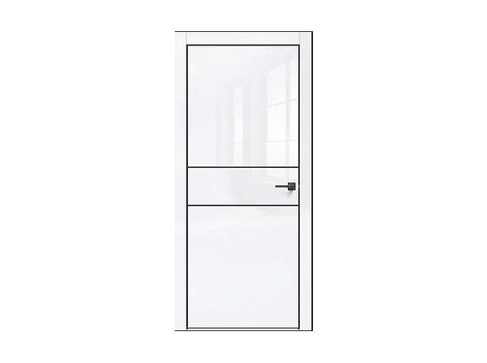 ДП Gloss-710 Белый глянец  200*80, кромка-чёрная матовая