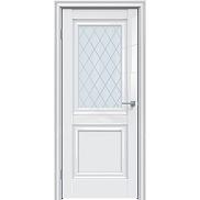 Дверь межкомнатная "Gloss-587" Белый глянец, стекло Ромб