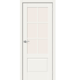 Дверь межкомнатная Прима-13.0.1 Хард Флекс White Mix, остекленная, magic fog, кромка нет, филенчатая