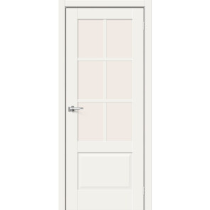 Дверь межкомнатная Прима-13.0.1 Хард Флекс White Mix, остекленная, magic fog, кромка нет, филенчатая