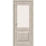 Дверь межкомнатная «Прима-3» Cappuccino Белое художественное сатинато