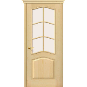 Дверь межкомнатная М7 Массив Под покраску, остекленная, сатинат белый, филенчатая