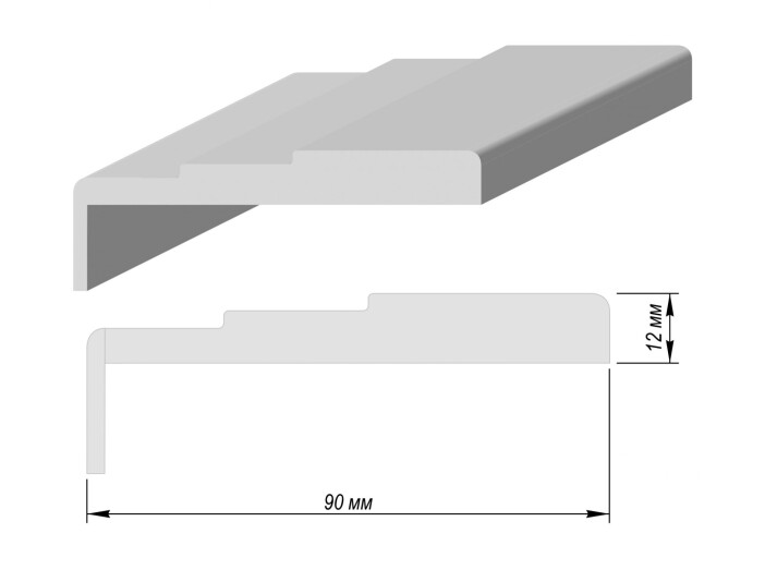 Наличник "Ступени" "Т" Белая эмаль AR 90*12*2140
