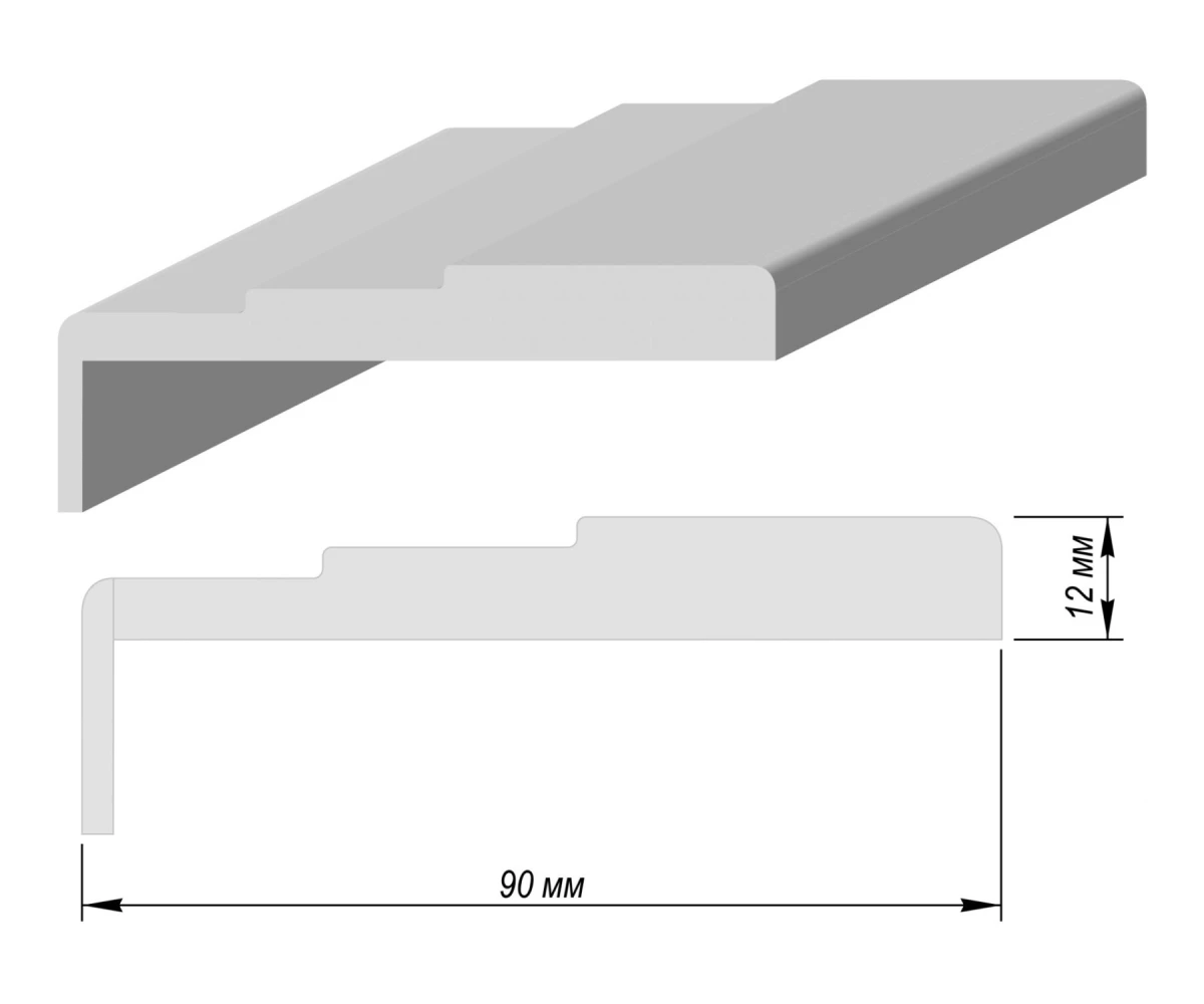 Наличник "Ступени" "Т" Белая эмаль AR 90*12*2140