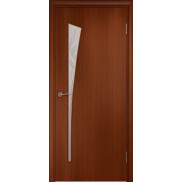 Дверь межкомнатная Belezza Ламинированные Итальянский орех, остекленная, сатинат белый, кромка обычная, каркасно-щитовая