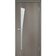 Дверь межкомнатная Belezza Ламинированные Серый, остекленная, сатинат белый, кромка обычная, каркасно-щитовая