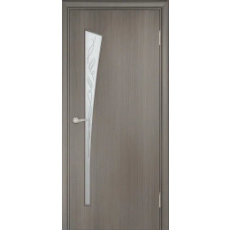 Дверь межкомнатная Belezza Ламинированные Серый, остекленная, сатинат белый, кромка обычная, каркасно-щитовая