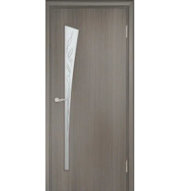 Дверь межкомнатная Belezza Финиш Флекс, Ламинированные, Серый, остекленная, сатинат белый, каркасно-щитовая