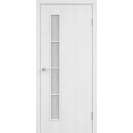 Дверь межкомнатная Тип С-14 Ламинированные Белый, остекленная, сатинат белый, кромка обычная, каркасно-щитовая