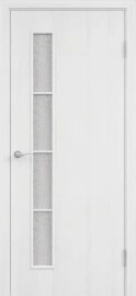 Дверь межкомнатная Тип С-14 Ламинированные Белый, остекленная, сатинат белый, кромка обычная, каркасно-щитовая