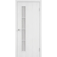 Дверь межкомнатная Тип С-14 Финиш Флекс, Ламинированные, Белый, остекленная, сатинат белый, каркасно-щитовая