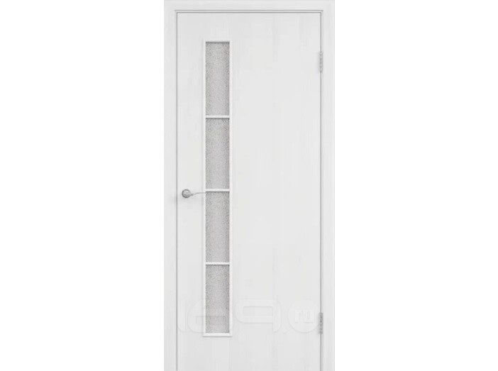 Дверь межкомнатная Тип С-14 Финиш Флекс, Ламинированные, Белый, остекленная, сатинат белый, каркасно-щитовая