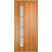 Дверь межкомнатная Тип С-14 Ламинированные Миланский орех, остекленная, сатинат белый, кромка обычная, каркасно-щитовая