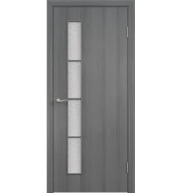 Дверь межкомнатная Тип С-14 Финиш Флекс, Ламинированные, Серый, остекленная, сатинат белый, каркасно-щитовая