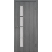 Дверь межкомнатная Тип С-14 Финиш Флекс, Ламинированные, Серый, остекленная, сатинат белый, каркасно-щитовая
