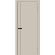 Дверь межкомнатная Браво-0.10 П ПЭТ Cream Silk, глухая, декор black silk, кромка abs, каркасно-щитовая