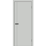 Дверь межкомнатная Браво-0.10 П ПЭТ Grey Silk, глухая, декор black silk, кромка abs, каркасно-щитовая